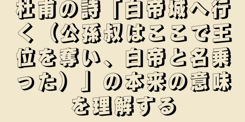 杜甫の詩「白帝城へ行く（公孫叔はここで王位を奪い、白帝と名乗った）」の本来の意味を理解する