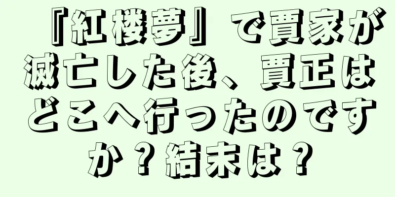 『紅楼夢』で賈家が滅亡した後、賈正はどこへ行ったのですか？結末は？