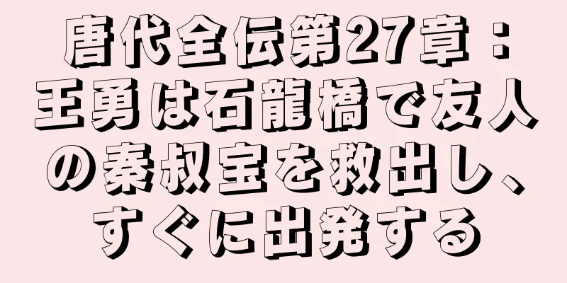 唐代全伝第27章：王勇は石龍橋で友人の秦叔宝を救出し、すぐに出発する