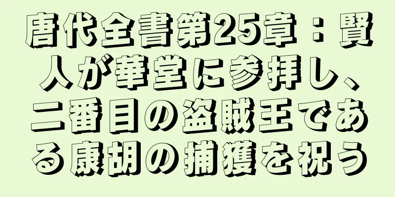唐代全書第25章：賢人が華堂に参拝し、二番目の盗賊王である康胡の捕獲を祝う