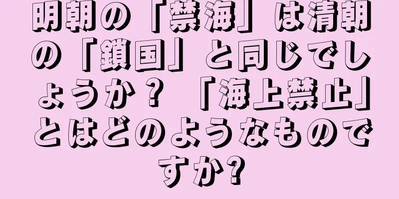 明朝の「禁海」は清朝の「鎖国」と同じでしょうか？ 「海上禁止」とはどのようなものですか?