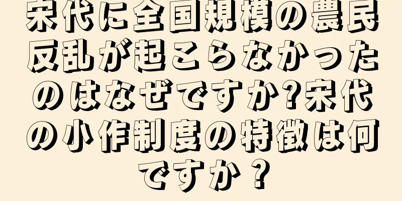 宋代に全国規模の農民反乱が起こらなかったのはなぜですか?宋代の小作制度の特徴は何ですか？