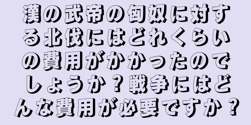 漢の武帝の匈奴に対する北伐にはどれくらいの費用がかかったのでしょうか？戦争にはどんな費用が必要ですか？