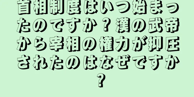 首相制度はいつ始まったのですか？漢の武帝から宰相の権力が抑圧されたのはなぜですか？