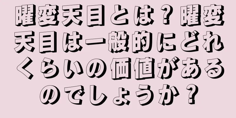 曜変天目とは？曜変天目は一般的にどれくらいの価値があるのでしょうか？