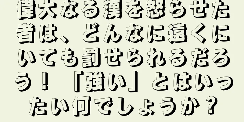 偉大なる漢を怒らせた者は、どんなに遠くにいても罰せられるだろう！ 「強い」とはいったい何でしょうか？