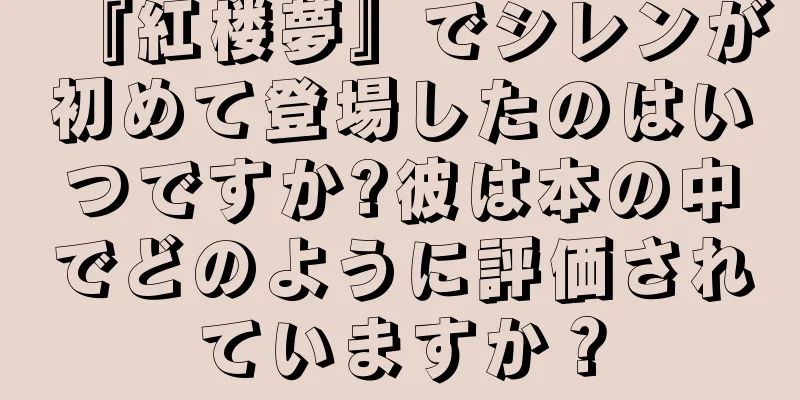 『紅楼夢』でシレンが初めて登場したのはいつですか?彼は本の中でどのように評価されていますか？
