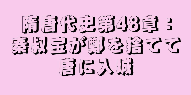 隋唐代史第48章：秦叔宝が鄭を捨てて唐に入城
