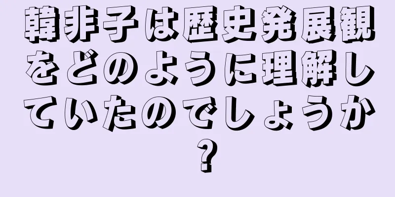 韓非子は歴史発展観をどのように理解していたのでしょうか？