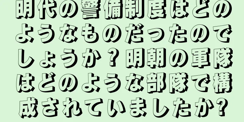 明代の警備制度はどのようなものだったのでしょうか？明朝の軍隊はどのような部隊で構成されていましたか?