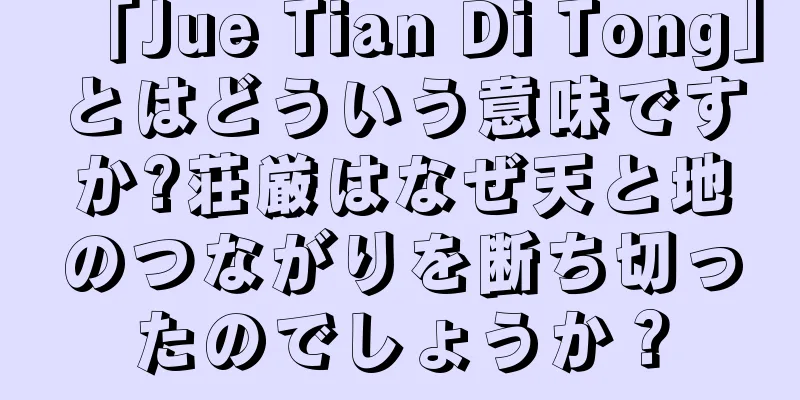 「Jue Tian Di Tong」とはどういう意味ですか?荘厳はなぜ天と地のつながりを断ち切ったのでしょうか？