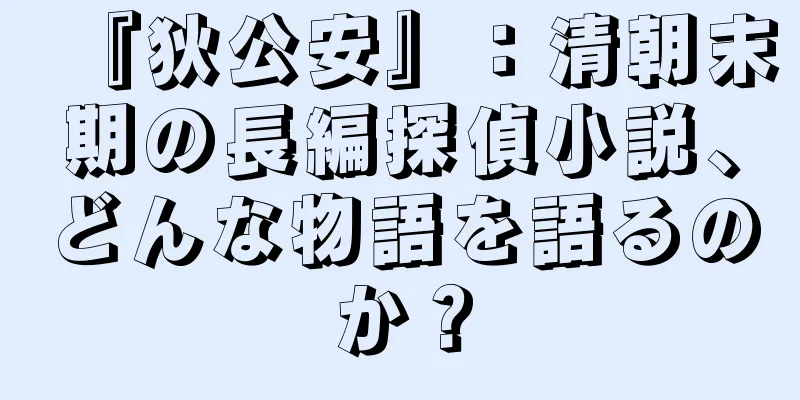 『狄公安』：清朝末期の長編探偵小説、どんな物語を語るのか？