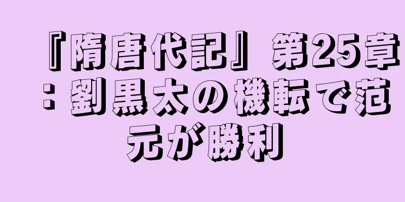 『隋唐代記』第25章：劉黒太の機転で范元が勝利