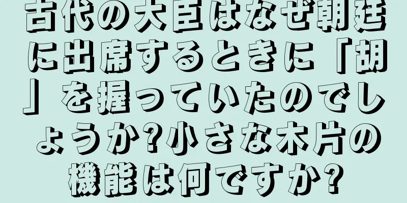 古代の大臣はなぜ朝廷に出席するときに「胡」を握っていたのでしょうか?小さな木片の機能は何ですか?
