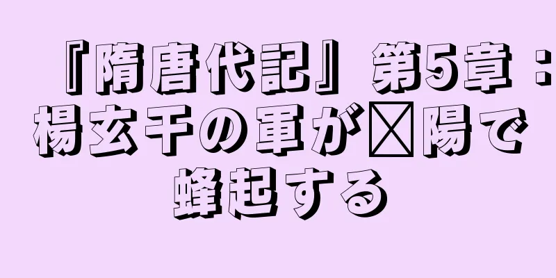 『隋唐代記』第5章：楊玄干の軍が溧陽で蜂起する