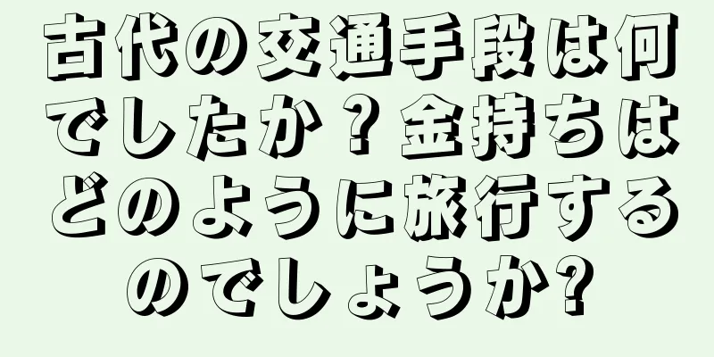 古代の交通手段は何でしたか？金持ちはどのように旅行するのでしょうか?