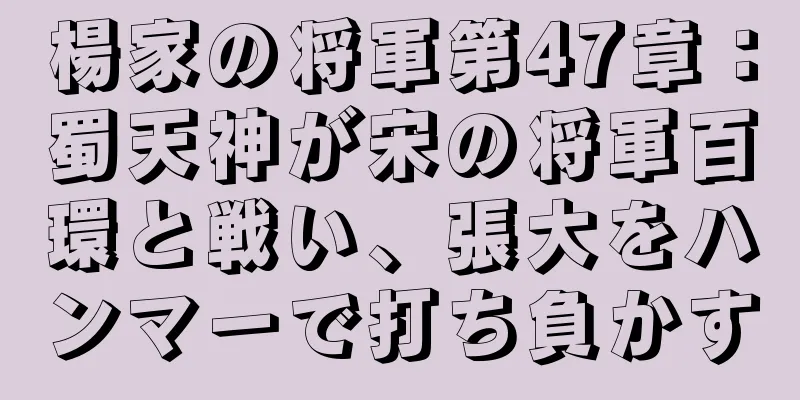楊家の将軍第47章：蜀天神が宋の将軍百環と戦い、張大をハンマーで打ち負かす