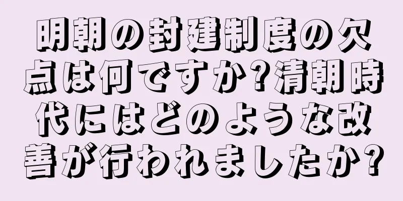 明朝の封建制度の欠点は何ですか?清朝時代にはどのような改善が行われましたか?