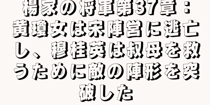 楊家の将軍第37章：黄瓊女は宋陣営に逃亡し、穆桂英は叔母を救うために敵の陣形を突破した