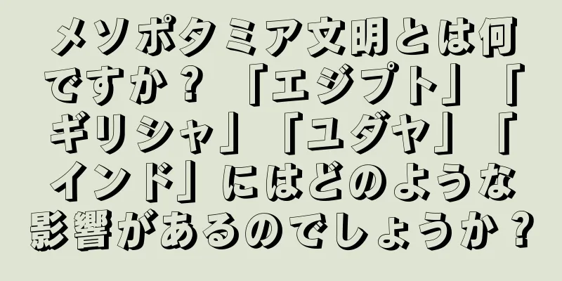 メソポタミア文明とは何ですか？ 「エジプト」「ギリシャ」「ユダヤ」「インド」にはどのような影響があるのでしょうか？