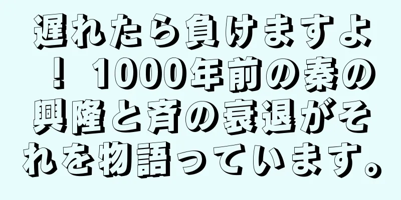 遅れたら負けますよ！ 1000年前の秦の興隆と斉の衰退がそれを物語っています。