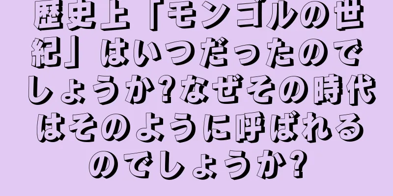 歴史上「モンゴルの世紀」はいつだったのでしょうか?なぜその時代はそのように呼ばれるのでしょうか?