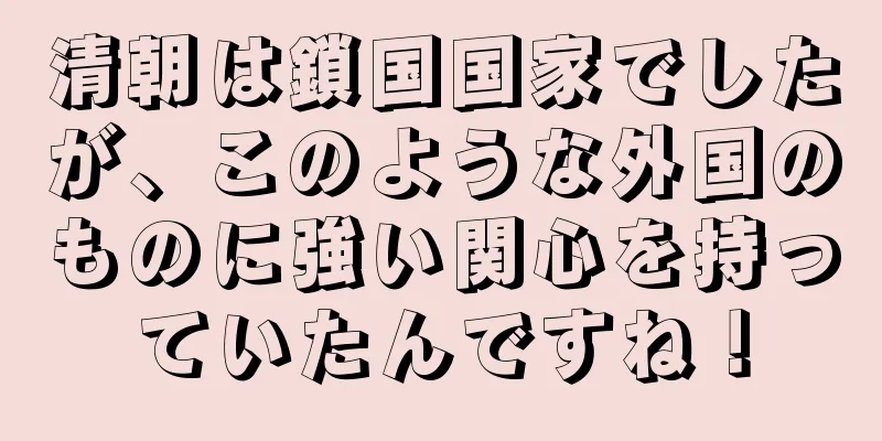 清朝は鎖国国家でしたが、このような外国のものに強い関心を持っていたんですね！