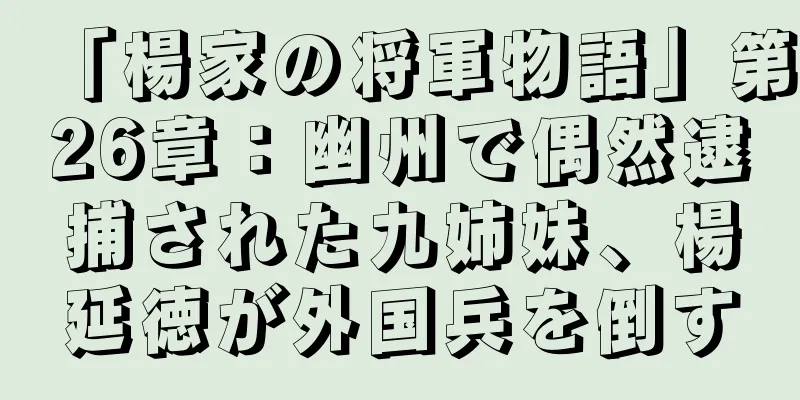 「楊家の将軍物語」第26章：幽州で偶然逮捕された九姉妹、楊延徳が外国兵を倒す
