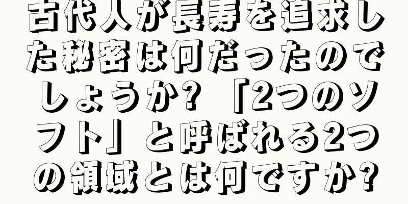 古代人が長寿を追求した秘密は何だったのでしょうか? 「2つのソフト」と呼ばれる2つの領域とは何ですか?