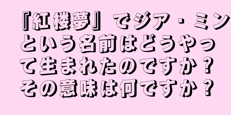 『紅楼夢』でジア・ミンという名前はどうやって生まれたのですか？その意味は何ですか？