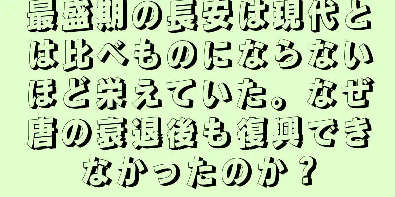 最盛期の長安は現代とは比べものにならないほど栄えていた。なぜ唐の衰退後も復興できなかったのか？
