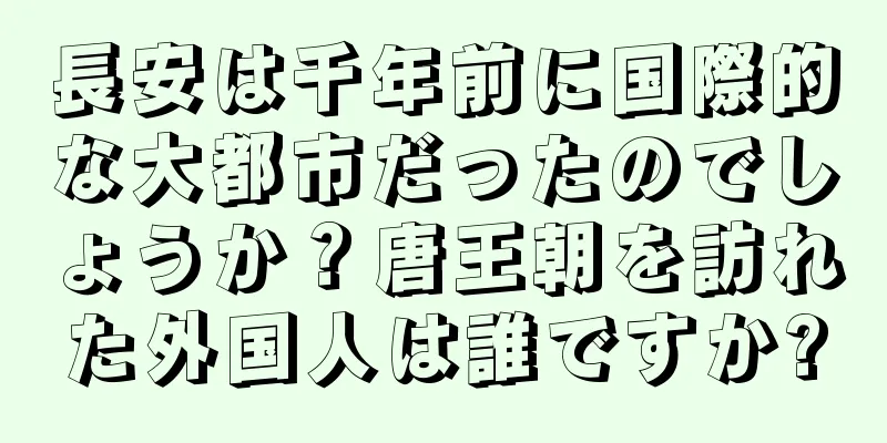 長安は千年前に国際的な大都市だったのでしょうか？唐王朝を訪れた外国人は誰ですか?