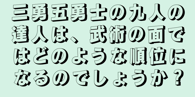 三勇五勇士の九人の達人は、武術の面ではどのような順位になるのでしょうか？