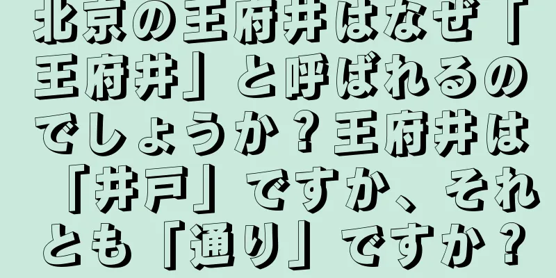 北京の王府井はなぜ「王府井」と呼ばれるのでしょうか？王府井は「井戸」ですか、それとも「通り」ですか？
