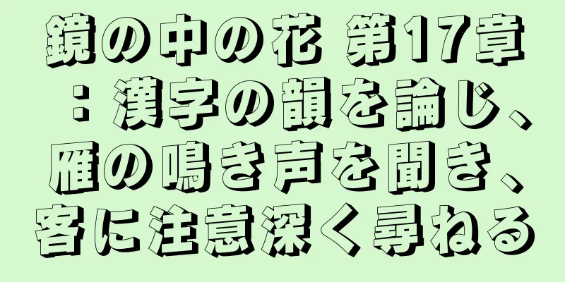鏡の中の花 第17章：漢字の韻を論じ、雁の鳴き声を聞き、客に注意深く尋ねる