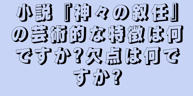 小説『神々の叙任』の芸術的な特徴は何ですか?欠点は何ですか?