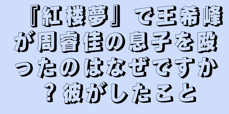 『紅楼夢』で王希峰が周睿佳の息子を殴ったのはなぜですか？彼がしたこと