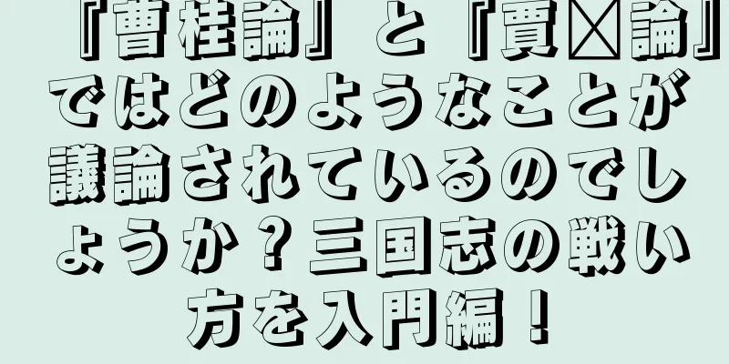 『曹桂論』と『賈詡論』ではどのようなことが議論されているのでしょうか？三国志の戦い方を入門編！