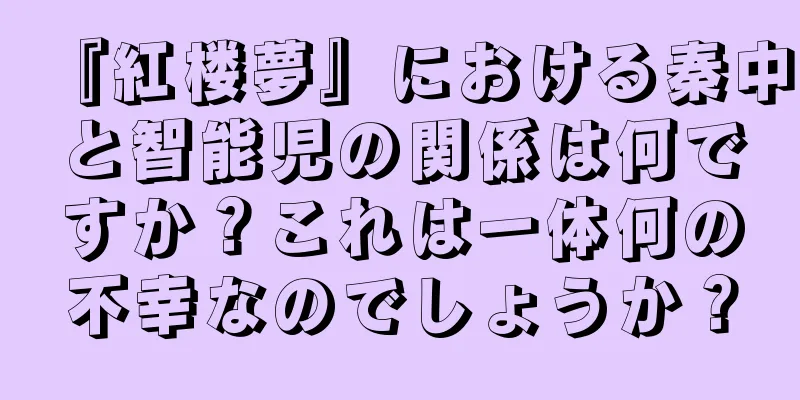 『紅楼夢』における秦中と智能児の関係は何ですか？これは一体何の不幸なのでしょうか？