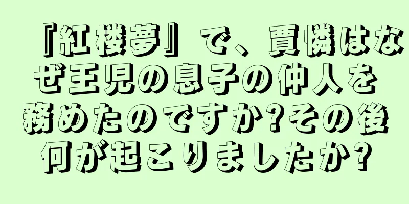 『紅楼夢』で、賈憐はなぜ王児の息子の仲人を務めたのですか?その後何が起こりましたか?