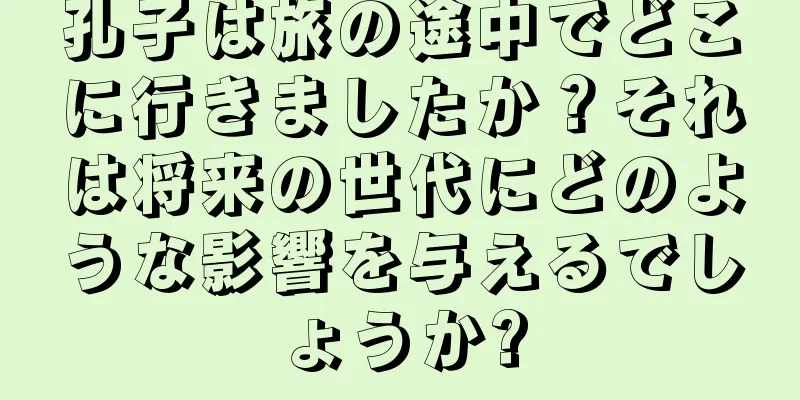 孔子は旅の途中でどこに行きましたか？それは将来の世代にどのような影響を与えるでしょうか?