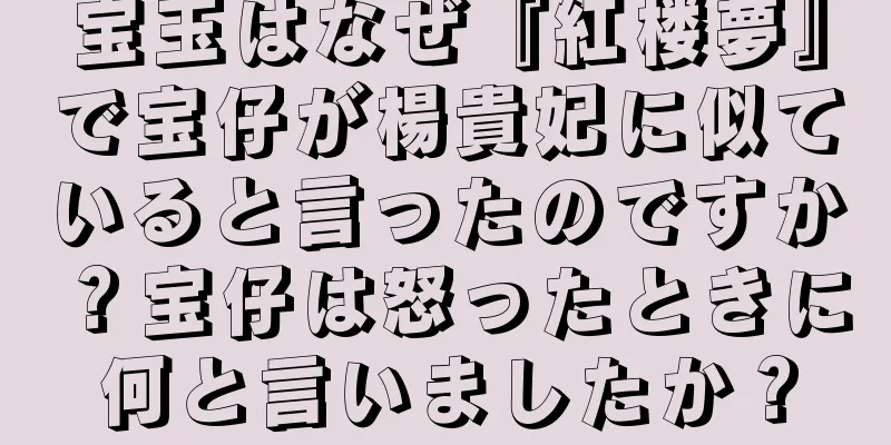 宝玉はなぜ『紅楼夢』で宝仔が楊貴妃に似ていると言ったのですか？宝仔は怒ったときに何と言いましたか？