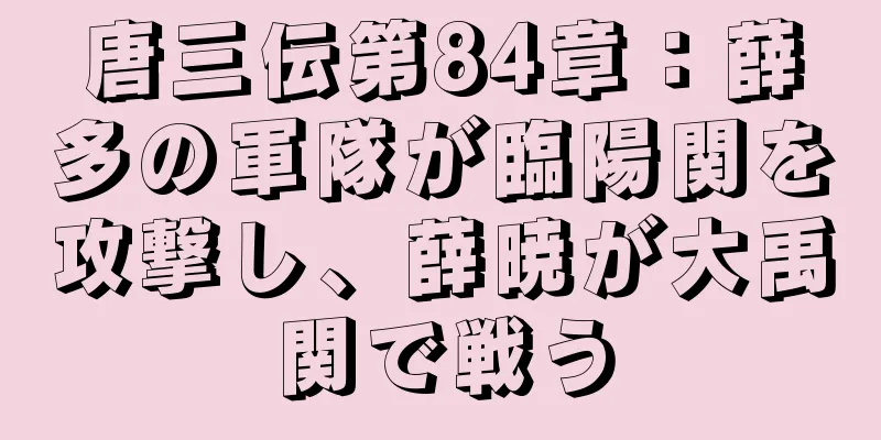 唐三伝第84章：薛多の軍隊が臨陽関を攻撃し、薛暁が大禹関で戦う