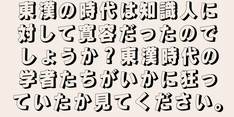 東漢の時代は知識人に対して寛容だったのでしょうか？東漢時代の学者たちがいかに狂っていたか見てください。