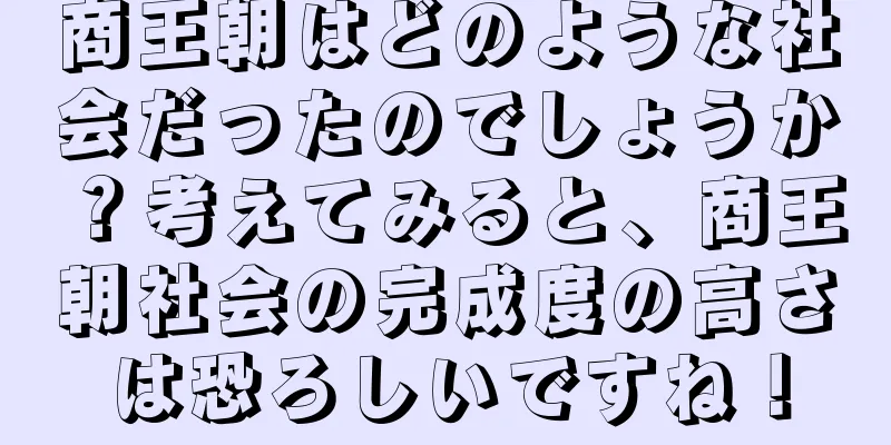 商王朝はどのような社会だったのでしょうか？考えてみると、商王朝社会の完成度の高さは恐ろしいですね！