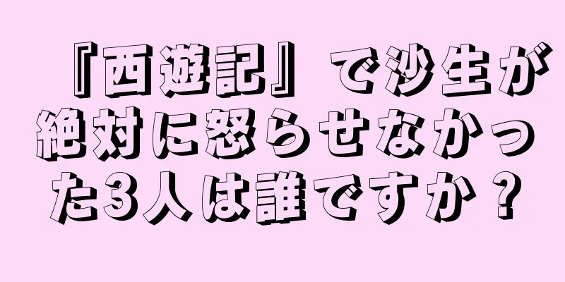 『西遊記』で沙生が絶対に怒らせなかった3人は誰ですか？