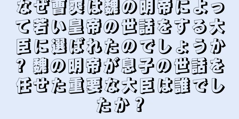 なぜ曹爽は魏の明帝によって若い皇帝の世話をする大臣に選ばれたのでしょうか? 魏の明帝が息子の世話を任せた重要な大臣は誰でしたか？