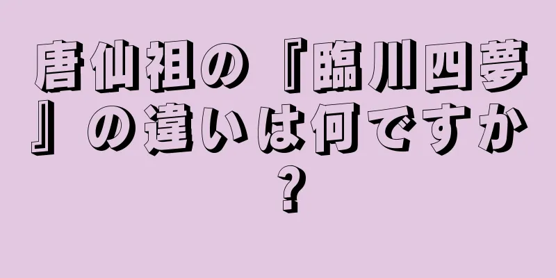 唐仙祖の『臨川四夢』の違いは何ですか？