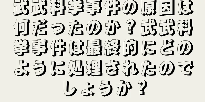 武武科挙事件の原因は何だったのか？武武科挙事件は最終的にどのように処理されたのでしょうか？