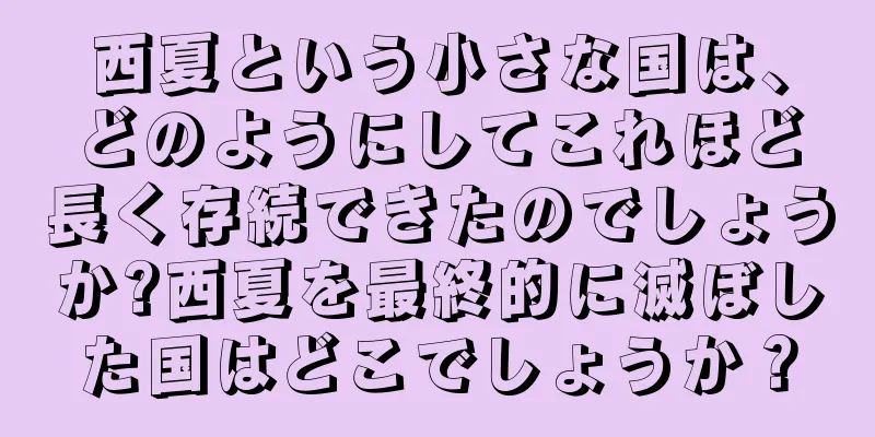 西夏という小さな国は、どのようにしてこれほど長く存続できたのでしょうか?西夏を最終的に滅ぼした国はどこでしょうか？